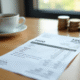 Fiche de paie avec salaire net de 1600 euros sur bureau moderne